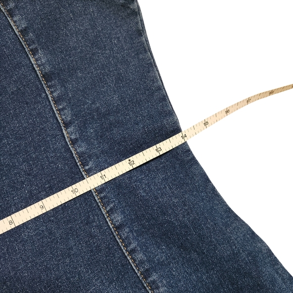 Heart & Moon Stretch Denim Midi Dress Sleeveless Y2K Inspired Women's Medium - Picture 9 of 10